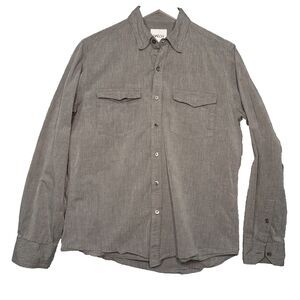 Batch Long Sleeve Mens Button Down Shirt Medium Gray